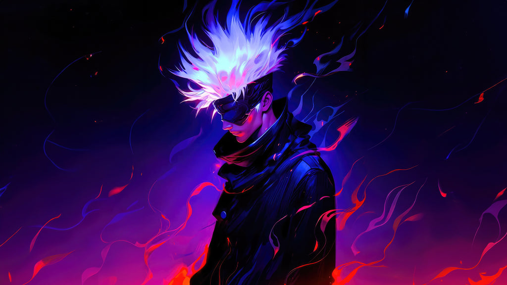 Gojo Satoru Jujutsu Kaisen Holographic Vinyl Print Anime Wall Art