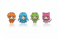 Set of 4 small personalized stickers