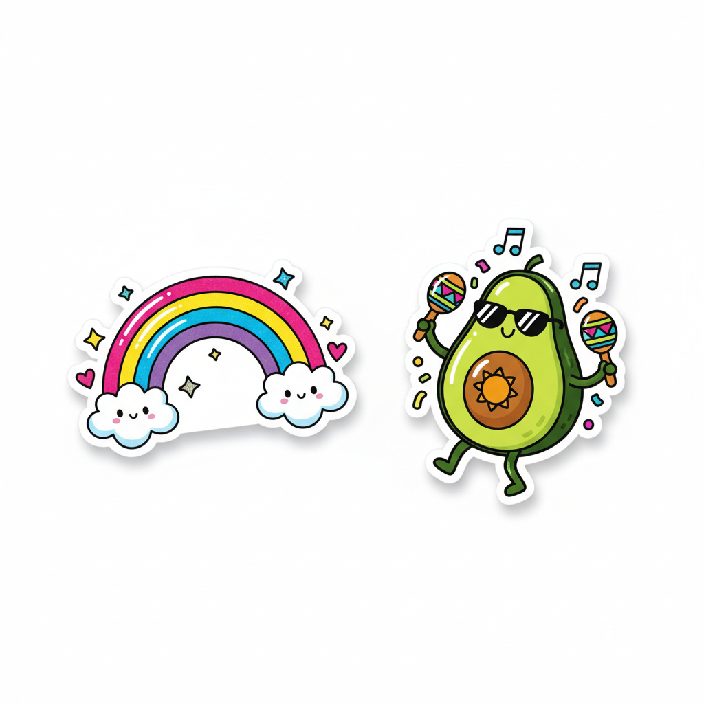 Set of 2 medium personalized stickers