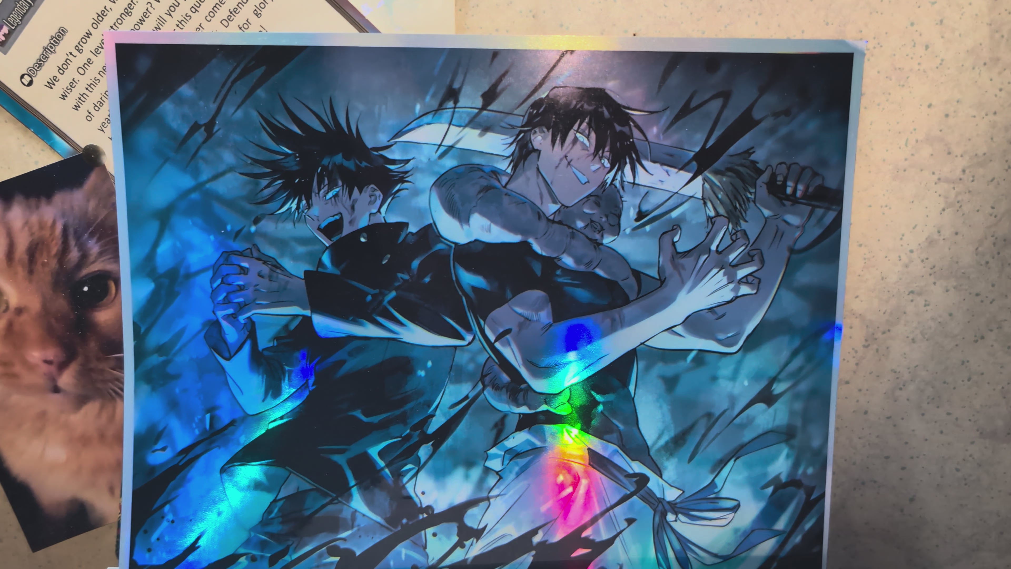 Megumi and Toji Fushiguro - Jujutsu Kaisen - Holographic Vinyl Anime Wall Art