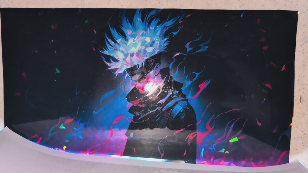 Gojo Satoru Jujutsu Kaisen Holographic Vinyl Print Anime Wall Art